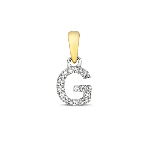 G Diamond initial pendent 0.02ct 0.50g - 9ct Yellow Gold 